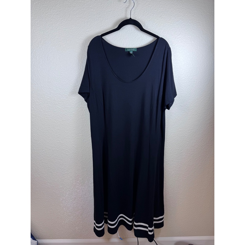 Lauren Ralph Lauren Dress‎ 2X Stretch Nautical Preppy Career Office Workwear